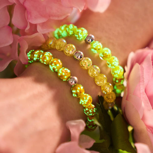 Saffron | .925 Sterling Silver | Firefly Glass Bracelet